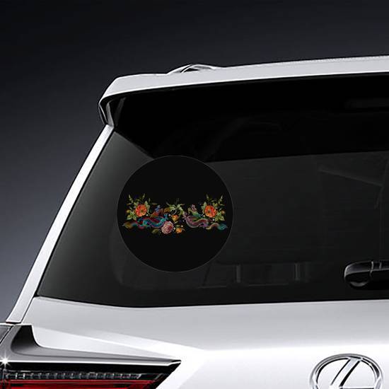 Embroidery Two Chinese Dragons Sticker