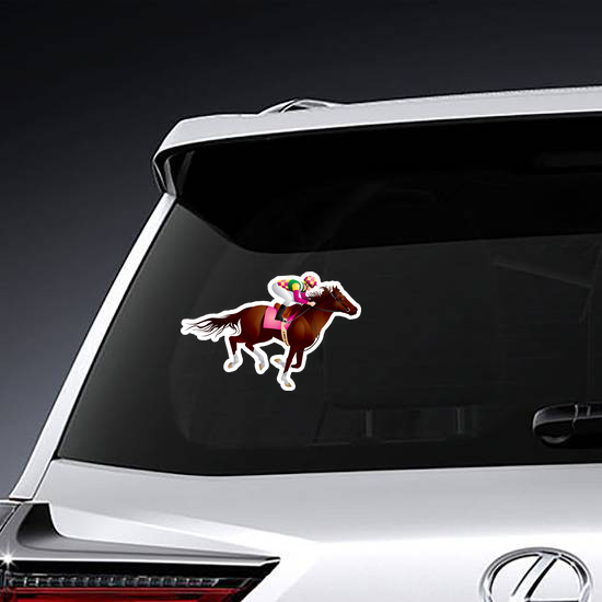 Equestrian Sport Horse And Jockey Sticker