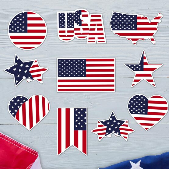 thumbnail interactive-video image 1 of Sicol Plus American US Flag Decal USA Flag Car Stickers Pack Of 05 US 1 of 9