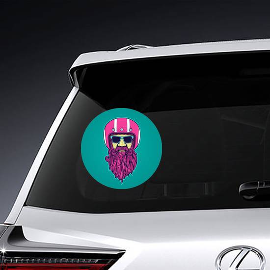 Face Biker Colorful Sticker