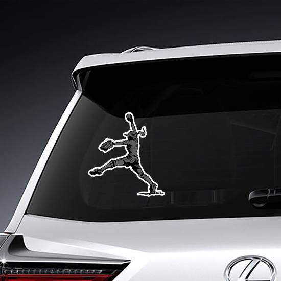 Softball Pitcher Sticker Die Cut Decal