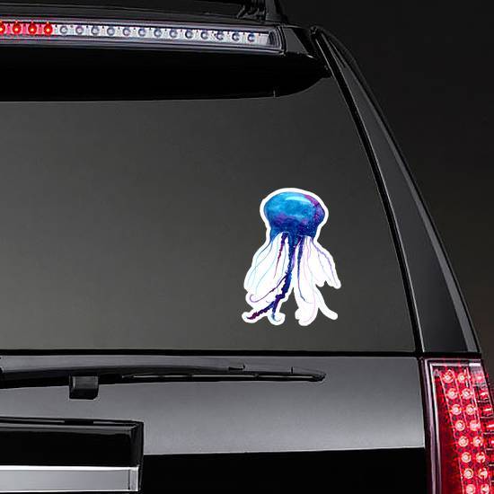 Jellyfish Watercolor Illustration Medusa Painting Sticker