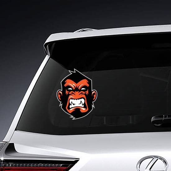 Fierce Monkey Head Sports Mascot Sticker