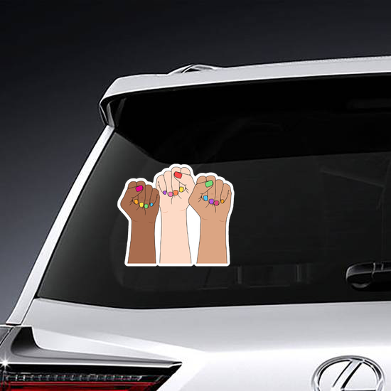 Fighting Fists Of Women Sticker