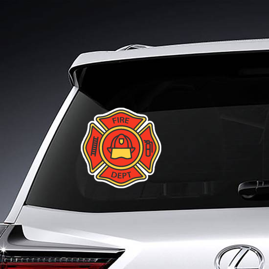 Fire Department Badge Color Icon Sticker