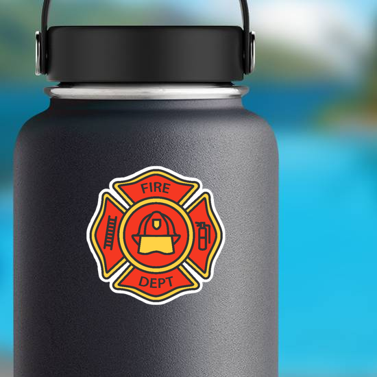 Fire Department Badge Color Icon Sticker