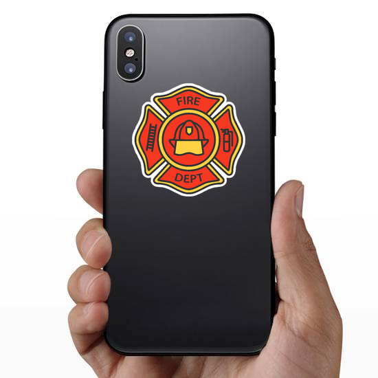 Fire Department Badge Color Icon Sticker