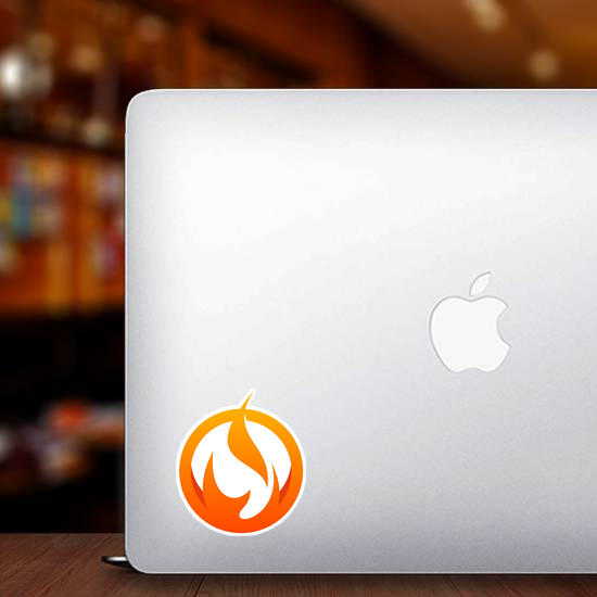Fire Logo in Circle Sticker