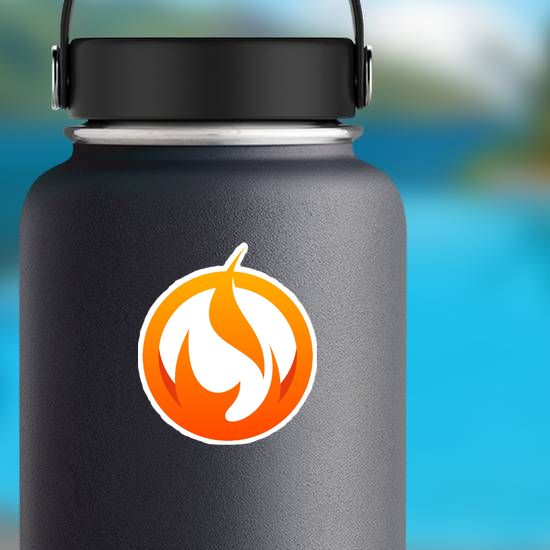 Fire Logo in Circle Sticker