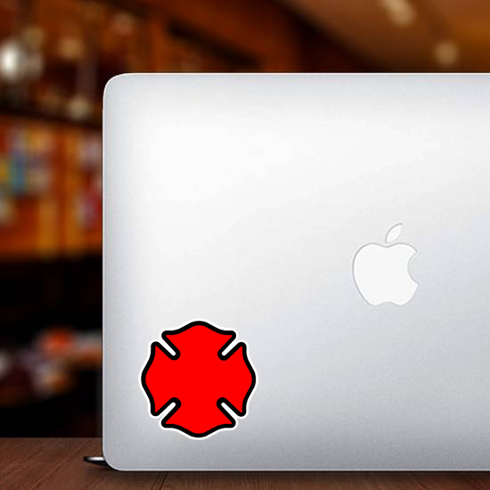 Firefighter Emblem Cross Shape Sticker