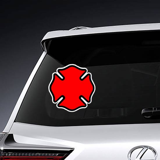Firefighter Emblem Cross Shape Sticker