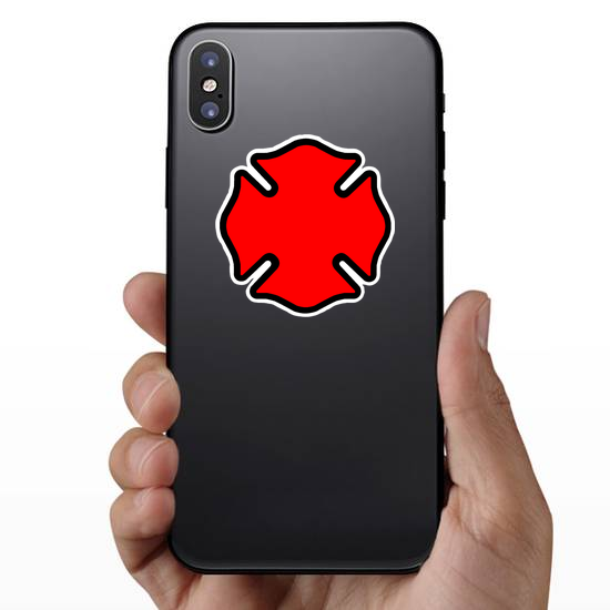 Firefighter Emblem Cross Shape Sticker