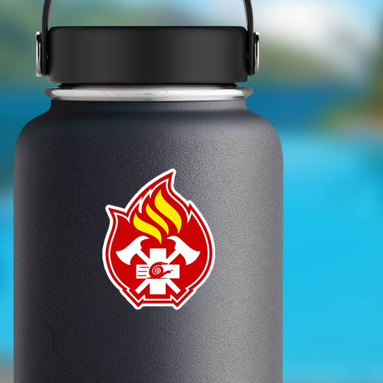 Firefighter Flame Emblem Sticker