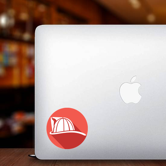 Firefighter Helmet Flat Icon Sticker
