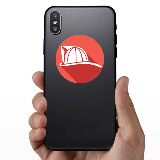 Firefighter Helmet Flat Icon Sticker