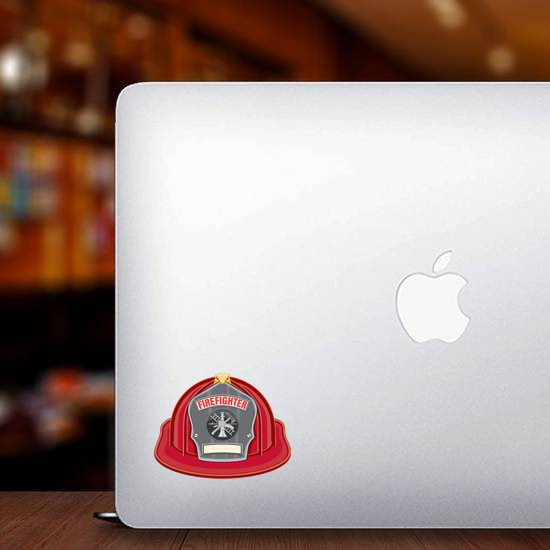 Firefighter Helmet Illustration Sticker