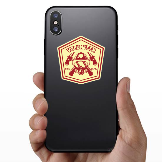 Firefighter Volunteer Logo Badge Sticker