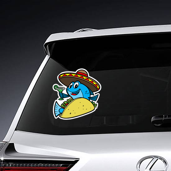 Fish Taco Cartoon Sticker