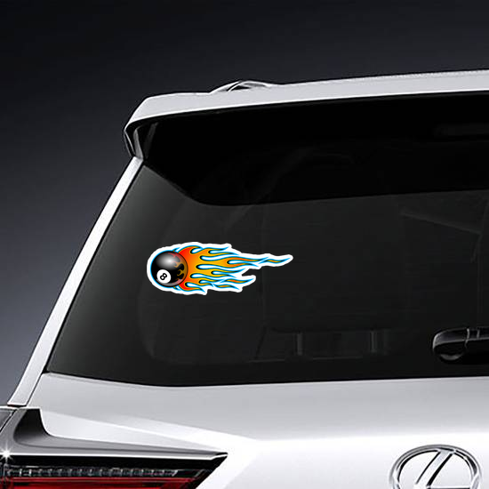 Flaming 8 Ball Sticker