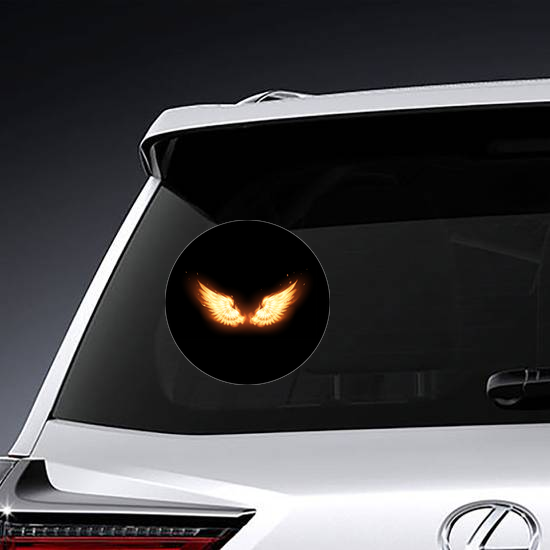 Flaming Angel Wings Sticker