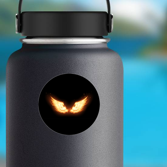 Flaming Angel Wings Sticker