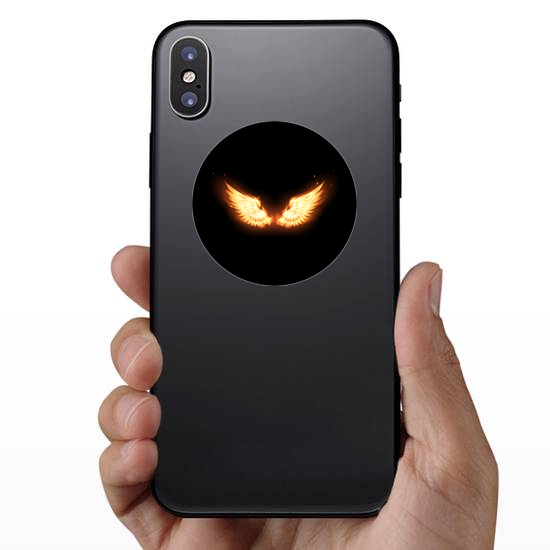 Flaming Angel Wings Sticker