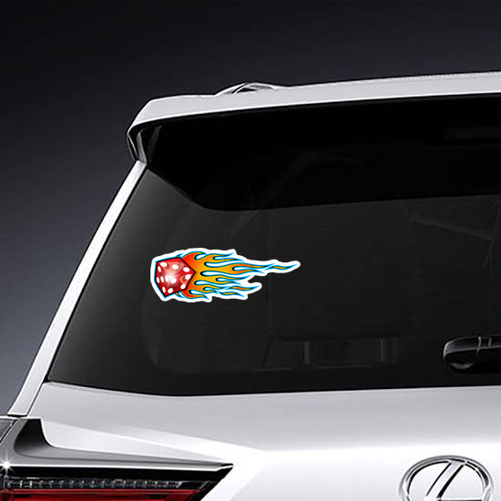 Flaming Die Sticker