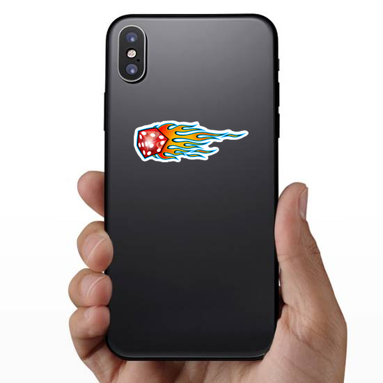 Flaming Die Sticker