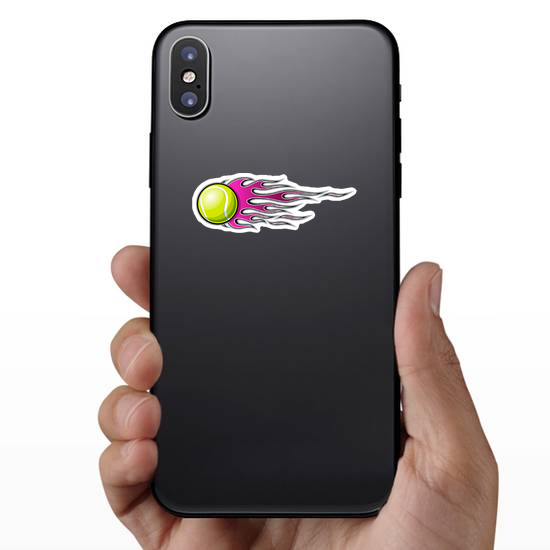 Flaming Tennis Ball Sticker