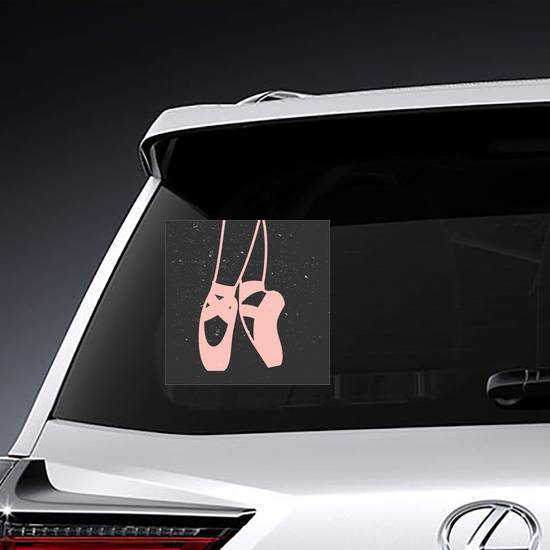 Flat Design Pink Ballet Pointes Shoe Sticker