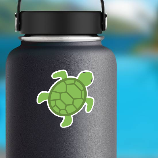 Flat Green Sea Turtle Sticker