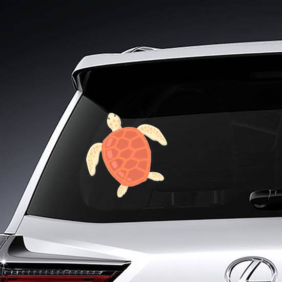 Flat Illustrated Red Shell Turtle Sticker