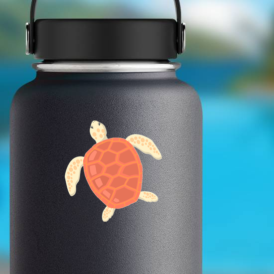 Flat Illustrated Red Shell Turtle Sticker