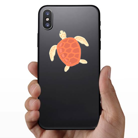 Flat Illustrated Red Shell Turtle Sticker