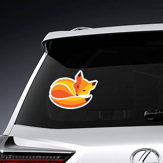 Fox Curled Up In A Ball Sleeping Sticker
