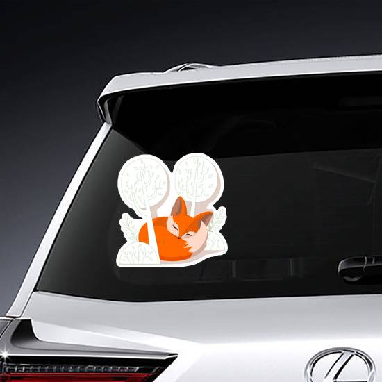 Fox Kit Sleeping in the Trees Sticker