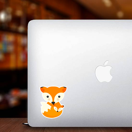 Fox Mother and Baby Sticker