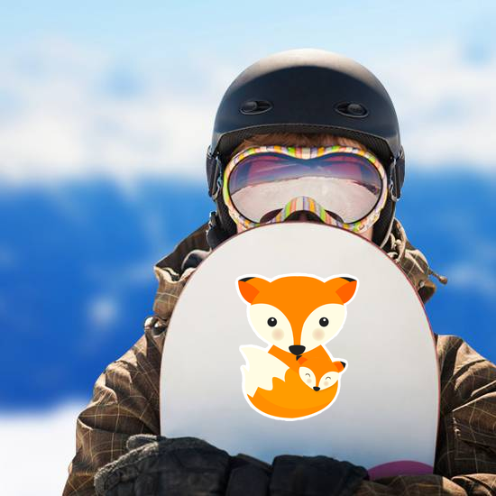 Fox Mother and Baby Sticker