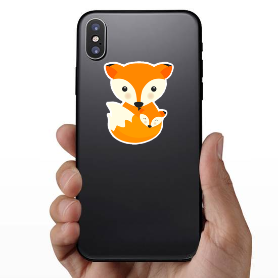 Fox Mother and Baby Sticker