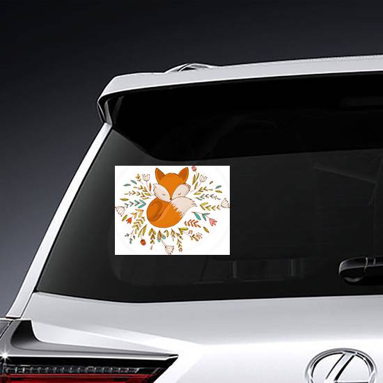 Fox Sleeping On Flowers Sticker