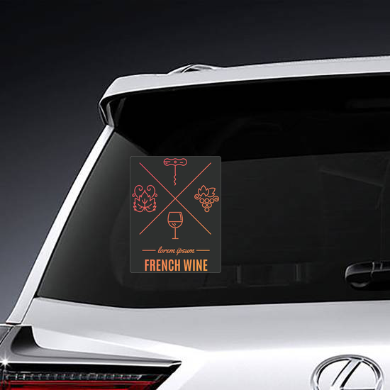 French Wine Elements Sticker