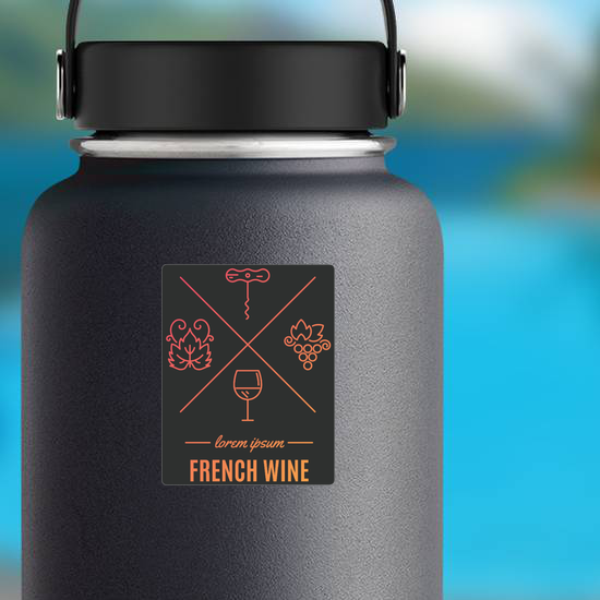 French Wine Elements Sticker