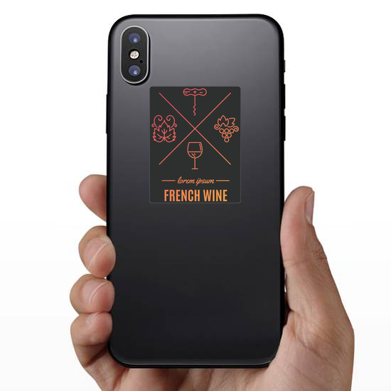 French Wine Elements Sticker