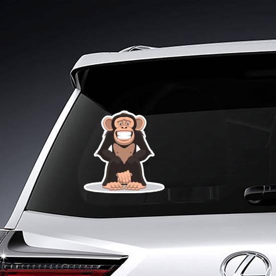 Funny Little Smiling Monkey Sticker