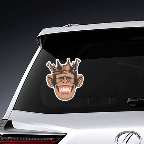 Funny Monkey Crown Sticker example