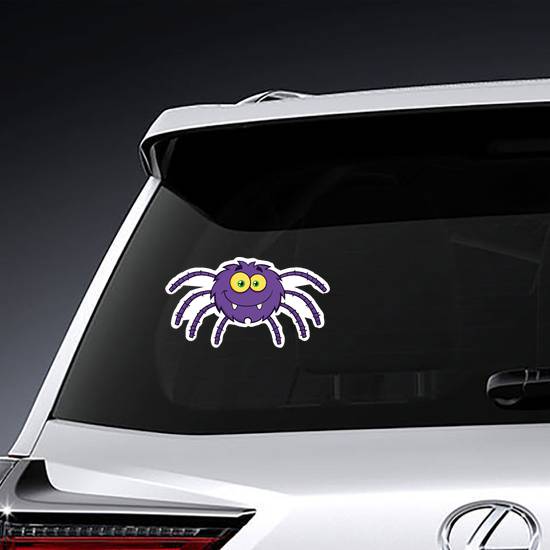 Fuzzy Purple Spider Sticker