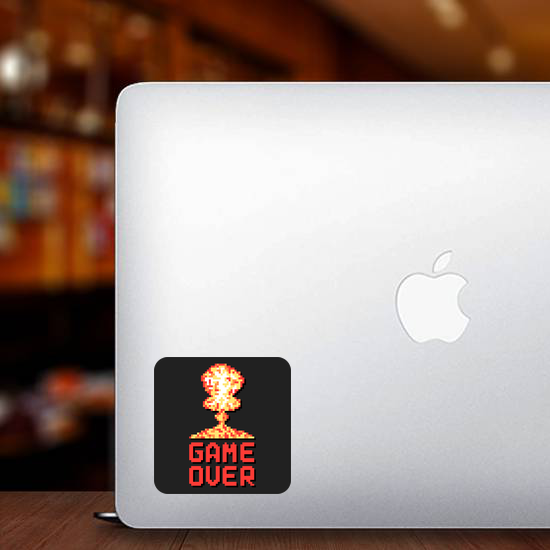 Game Over With Pixel Art Explosion Sticker