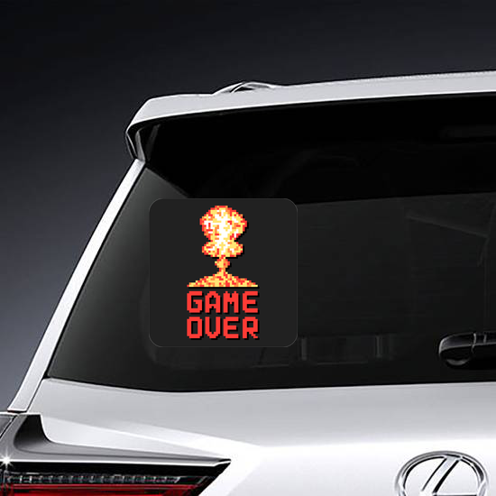Game Over With Pixel Art Explosion Sticker
