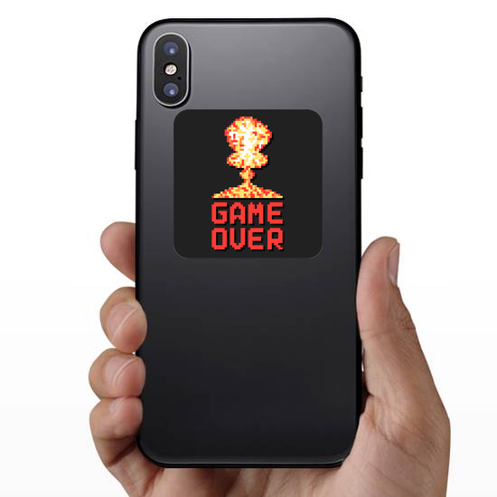 Game Over With Pixel Art Explosion Sticker