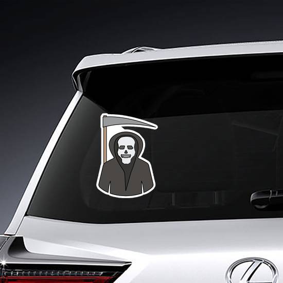 Ghost Grim Reaper With Scythe Sticker